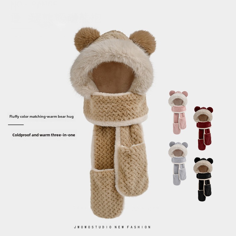 2024 Autumn/Winter New Bear Plush Onesie Hat