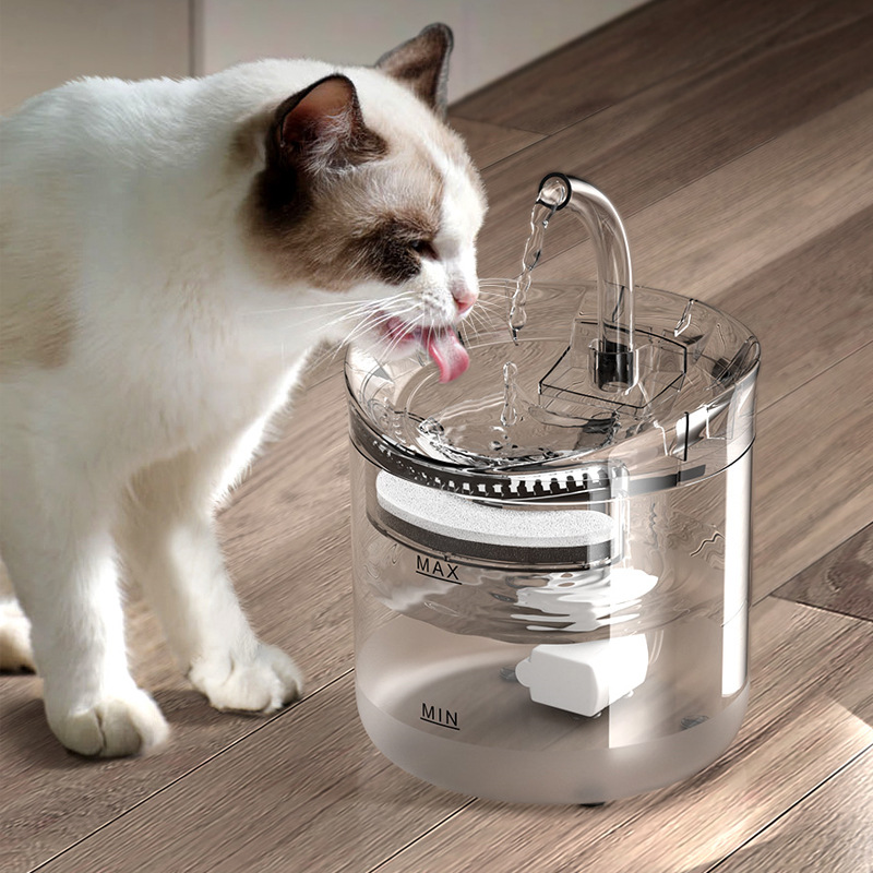 Fully Transparent Automatic Drinking Fountain For Pet Cats